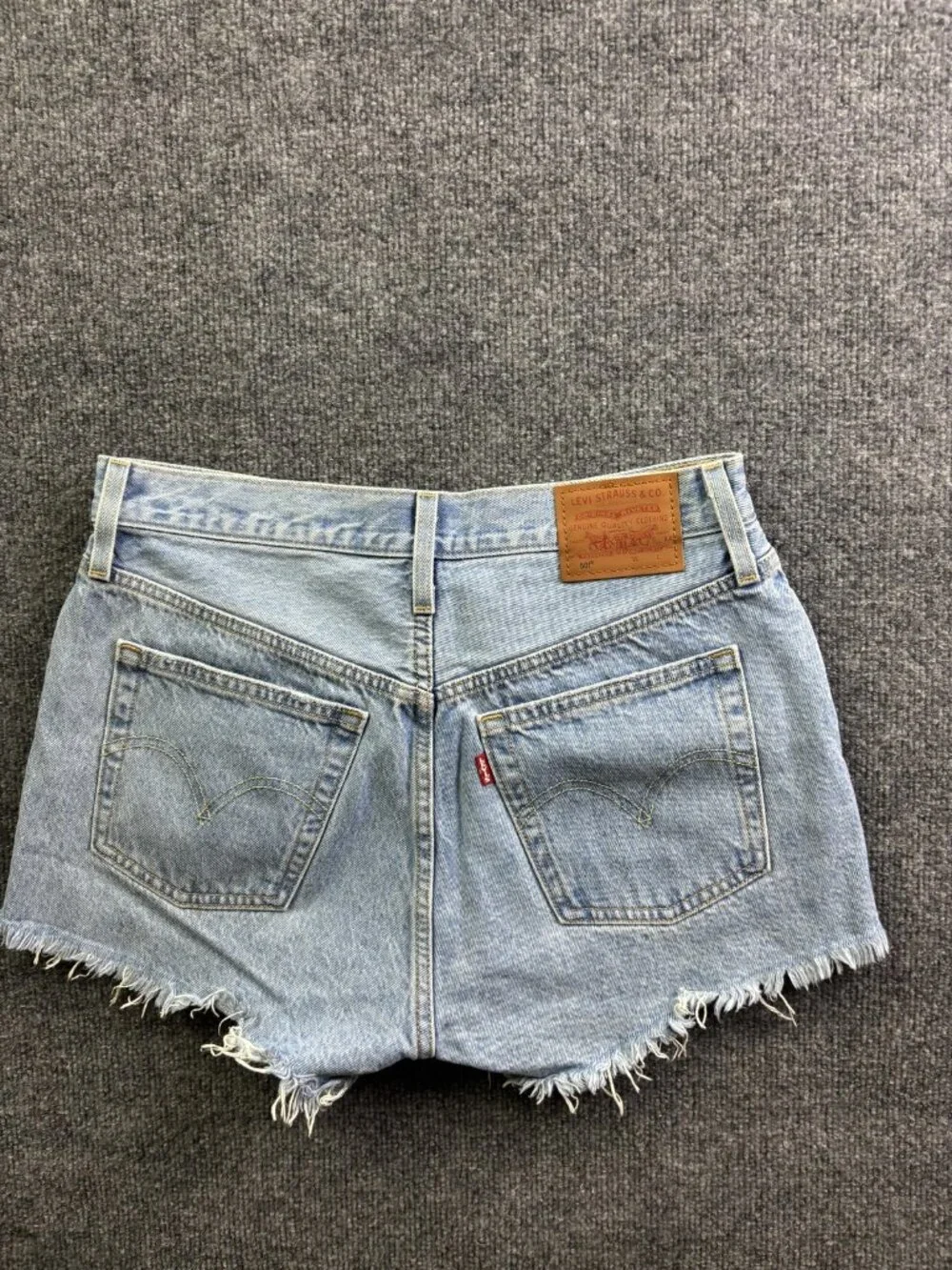 Levi's Light Blue Distressed Denim Jean Shorts - Picture 6 of 8